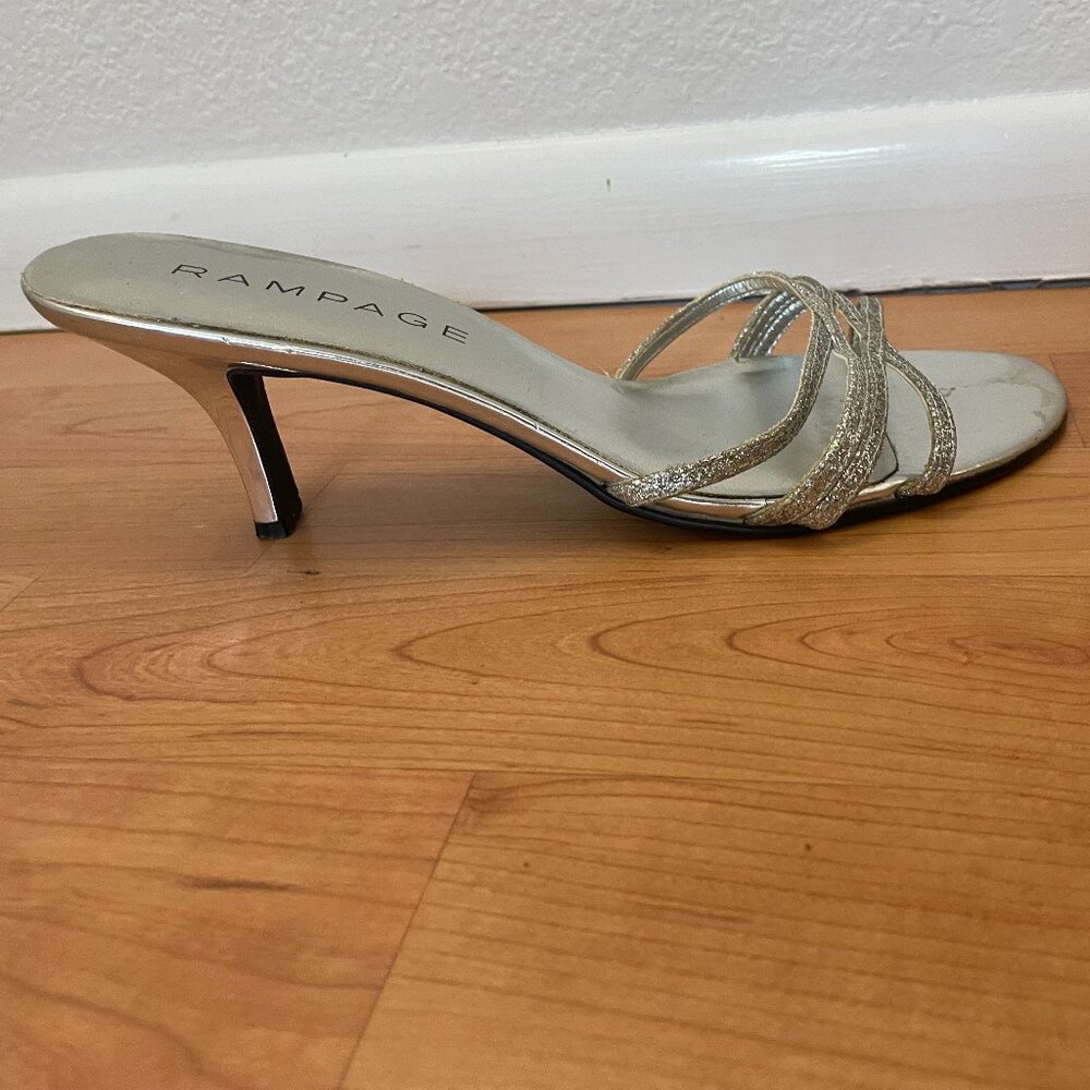 Rampage Metallic Silver Heels - Picture 2 of 5